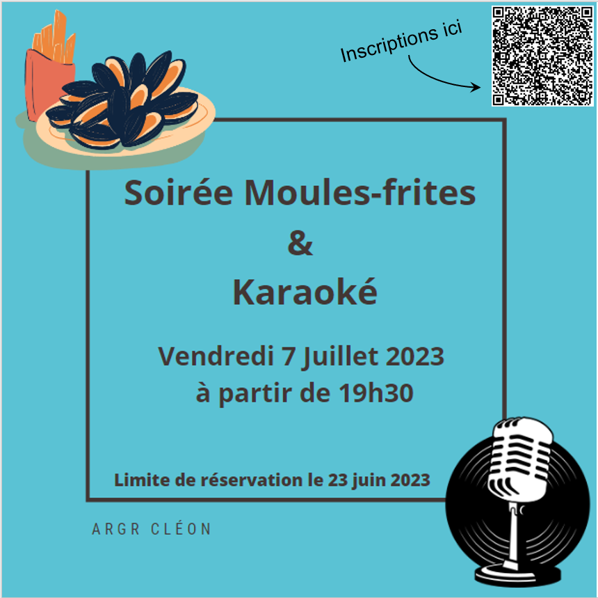 SOIRÉE MOULES-FRITES & KARAOKÉ - 7 JUILLET 2023