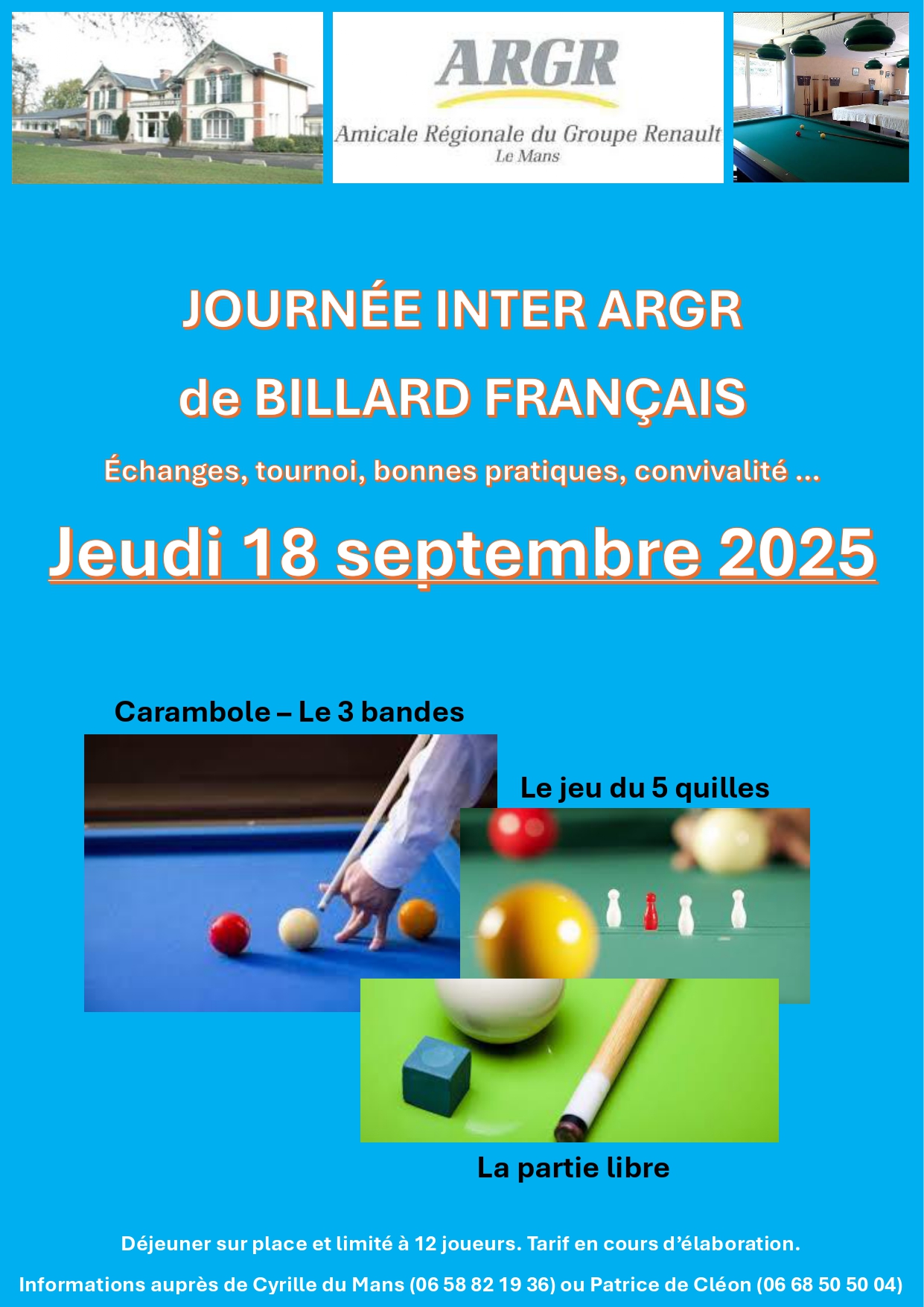 JOURNEE INTER ARGR DE BILLARD FRANCAIS