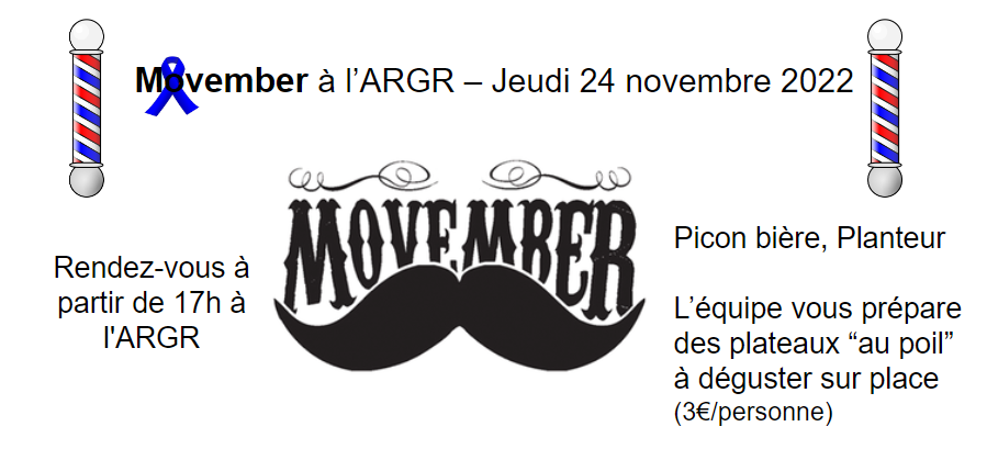 Movember à l ARGR - jeudi 24 novembre 2022